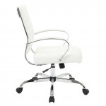 LeisureMod Benmar Leather Office Chair, White, BO19WL