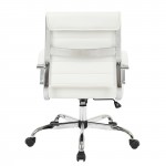 LeisureMod Benmar Leather Office Chair, White, BO19WL