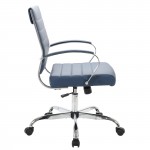 LeisureMod Benmar Leather Office Chair, Navy Blue, BO19BUL