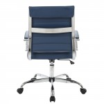 LeisureMod Benmar Leather Office Chair, Navy Blue, BO19BUL