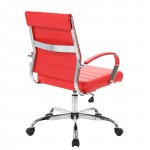 LeisureMod Benmar Leather Office Chair, Red, BO19RL