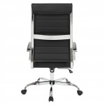 LeisureMod Benmar High-Back Leather Office Chair, Black, BOT19BLL
