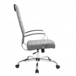 LeisureMod Benmar High-Back Leather Office Chair, Grey, BOT19GRL