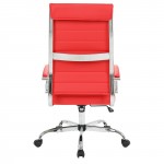 LeisureMod Benmar High-Back Leather Office Chair, Red, BOT19RL