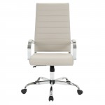 LeisureMod Benmar High-Back Leather Office Chair, Tan, BOT19TL