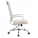 LeisureMod Benmar High-Back Leather Office Chair, Tan, BOT19TL