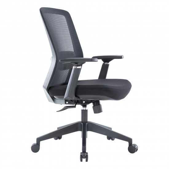 Ingram Modern Office Task Chair with adjustable armrests, Black, IO20BL