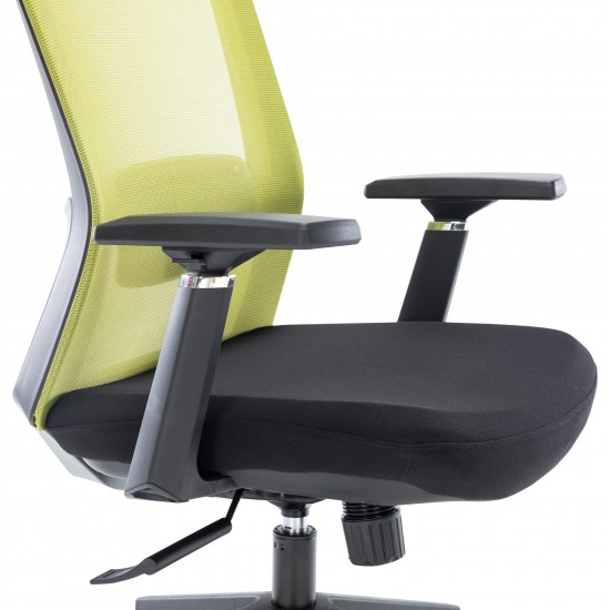 Ingram Modern Office Task Chair with adjustable armrests, Green, IO20G