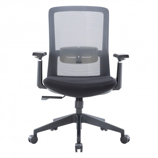 Ingram Modern Office Task Chair with adjustable armrests, Grey, IO20GR