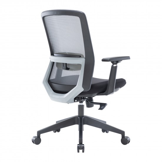 Ingram Modern Office Task Chair with adjustable armrests, Grey, IO20GR