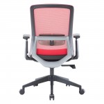 LeisureMod Ingram Modern Office Task Chair with adjustable armrests, Red, IO20R