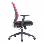 LeisureMod Ingram Modern Office Task Chair with adjustable armrests, Red, IO20R