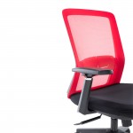 LeisureMod Ingram Modern Office Task Chair with adjustable armrests, Red, IO20R