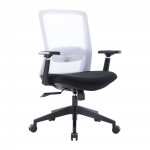 Ingram Modern Office Task Chair with adjustable armrests, White, IO20W