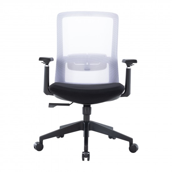 Ingram Modern Office Task Chair with adjustable armrests, White, IO20W