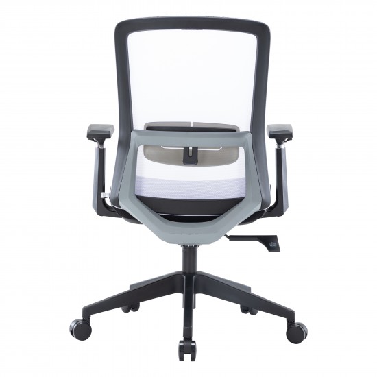 Ingram Modern Office Task Chair with adjustable armrests, White, IO20W