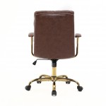 LeisureMod Regina Modern Executive Leather Office Chair, Walnut Brown, RO19WBRL