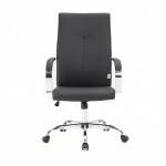 LeisureMod Sonora Modern High-Back Leather Office Chair, Black, SO19BLL