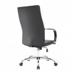 LeisureMod Sonora Modern High-Back Leather Office Chair, Black, SO19BLL