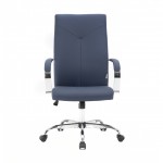 LeisureMod Sonora Modern High-Back Leather Office Chair, Navy Blue, SO19BUL