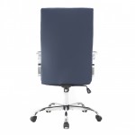 LeisureMod Sonora Modern High-Back Leather Office Chair, Navy Blue, SO19BUL