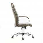 LeisureMod Sonora Modern High-Back Leather Office Chair, Olive Green, SO19GL