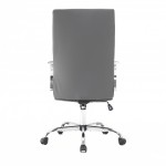 LeisureMod Sonora Modern High-Back Leather Office Chair, Grey, SO19GRL