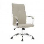 LeisureMod Sonora Modern High-Back Leather Office Chair, Tan, SO19TL