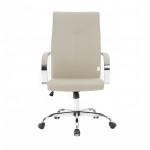 LeisureMod Sonora Modern High-Back Leather Office Chair, Tan, SO19TL