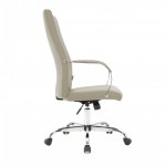 LeisureMod Sonora Modern High-Back Leather Office Chair, Tan, SO19TL