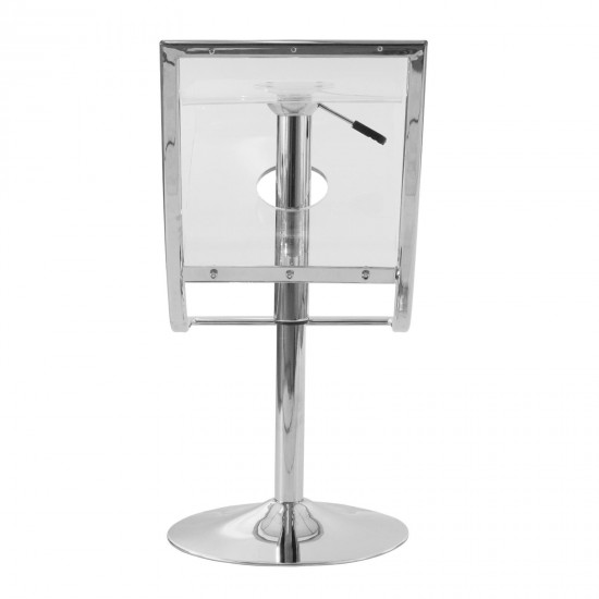 Napoli Transparent Acrylic Bar/Counter Stool, Set of 2, Clear, NBC16CL2