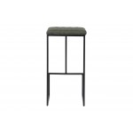 Quincy Leather Bar Stools With Metal Frame Set of 2, Olive Green, QS29G2