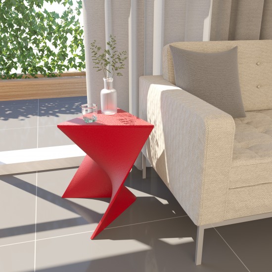 LeisureMod Randolph Modern Side Table, Red, RS17R