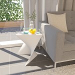LeisureMod Randolph Modern Side Table, White, RS17W