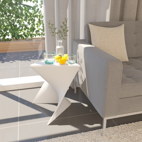 LeisureMod Randolph Modern Side Table, White, RS17W