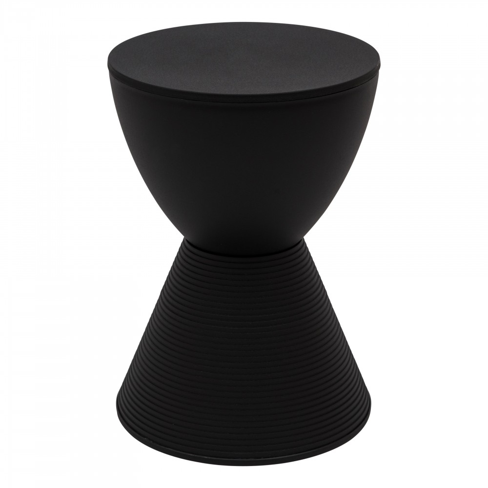 LeisureMod Modern Round Boyd Side Table, Black, BS12BL