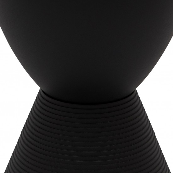 LeisureMod Modern Round Boyd Side Table, Black, BS12BL