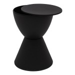 LeisureMod Modern Round Boyd Side Table, Black, BS12BL