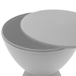 LeisureMod Modern Round Boyd Side Table, Light Grey, BS12LGR