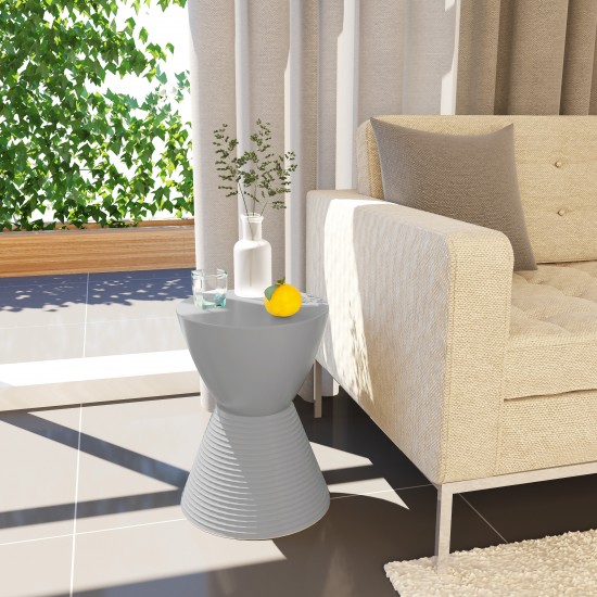 LeisureMod Modern Round Boyd Side Table, Light Grey, BS12LGR