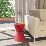 LeisureMod Modern Round Boyd Side Table, Red, BS12R