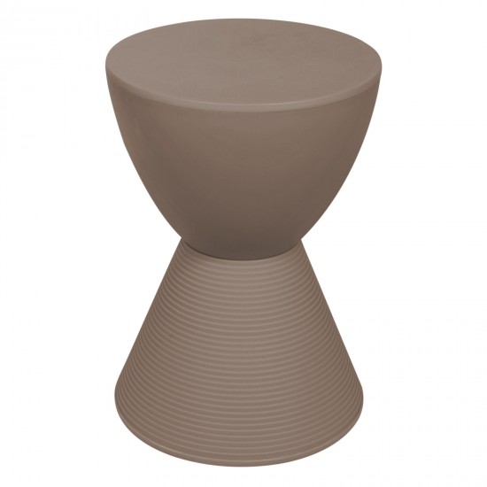 LeisureMod Modern Round Boyd Side Table, Taupe, BS12TP