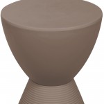 LeisureMod Modern Round Boyd Side Table, Taupe, BS12TP