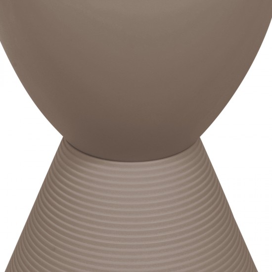 LeisureMod Modern Round Boyd Side Table, Taupe, BS12TP