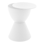 LeisureMod Modern Round Boyd Side Table, White, BS12W