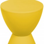 LeisureMod Modern Round Boyd Side Table, Yellow, BS12Y