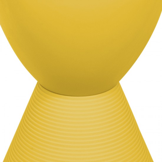LeisureMod Modern Round Boyd Side Table, Yellow, BS12Y