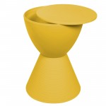 LeisureMod Modern Round Boyd Side Table, Yellow, BS12Y