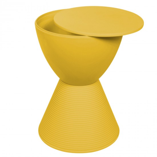 LeisureMod Modern Round Boyd Side Table, Yellow, BS12Y