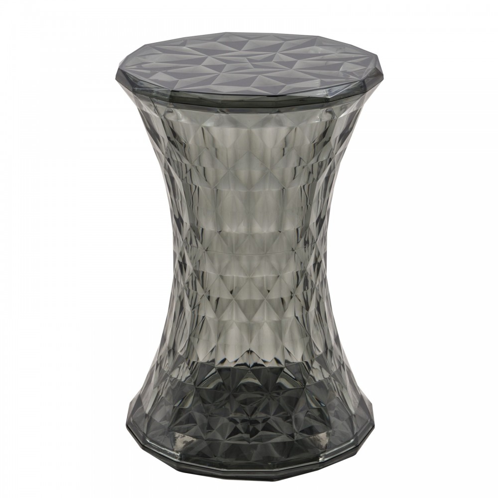LeisureMod Modern Plastic Clio Side Table, Transparent Black, CS12TBL LeisureMod Modern Plastic Clio Side Table, Transparent Black, CS12TBL